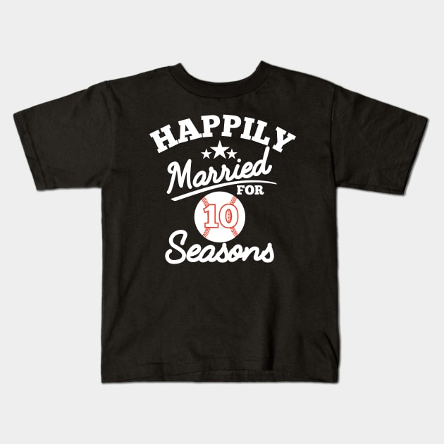 Happily married for 10 seasons, couple matching gifts Kids T-Shirt by RusticVintager